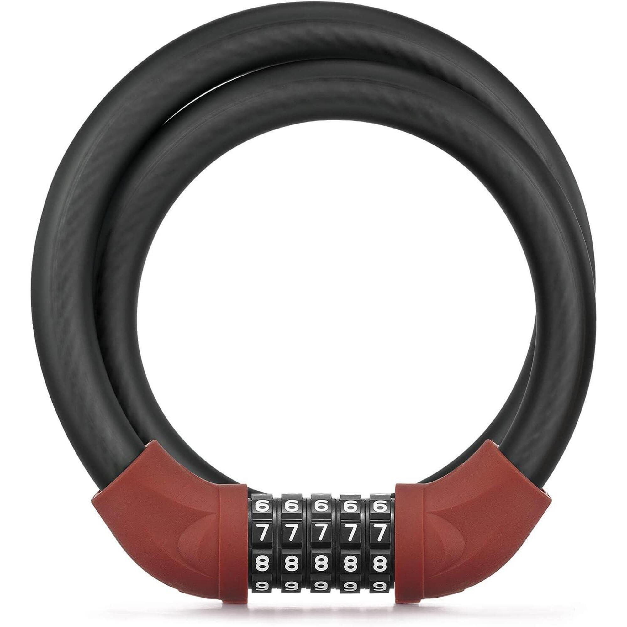 Rockbros - Rockbros Antivol Vélo À Code, Câble 5 Chiffres Pour Vélo Et Trottinette - Cadenas - Noir|rouge - 87 Cm - Decathlon