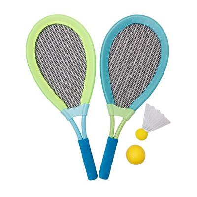 2 in 1 Riesen Federball & Soft-Tennis Set - XL Beachball-Set für Kinder ab 5
