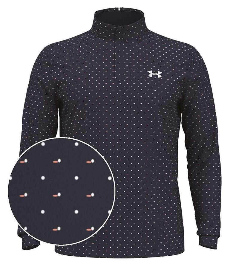 UNDER ARMOUR Under Armour Heren Playoff Printed 1/4 Zip Navy Wit Steel Maat XL
