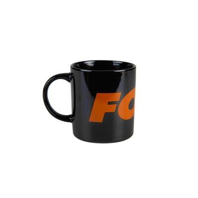 Keramiktasse mit Fuchs in Schwarz und Orange