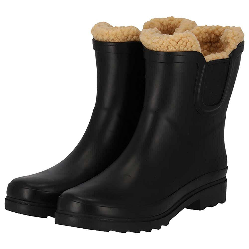 Xq Footwear - Bottes De Pluie Chelsea Femme - Fausse Fourrure - 100 % Caoutchouc - Bottes D'Équitation - Noir - Decathlon