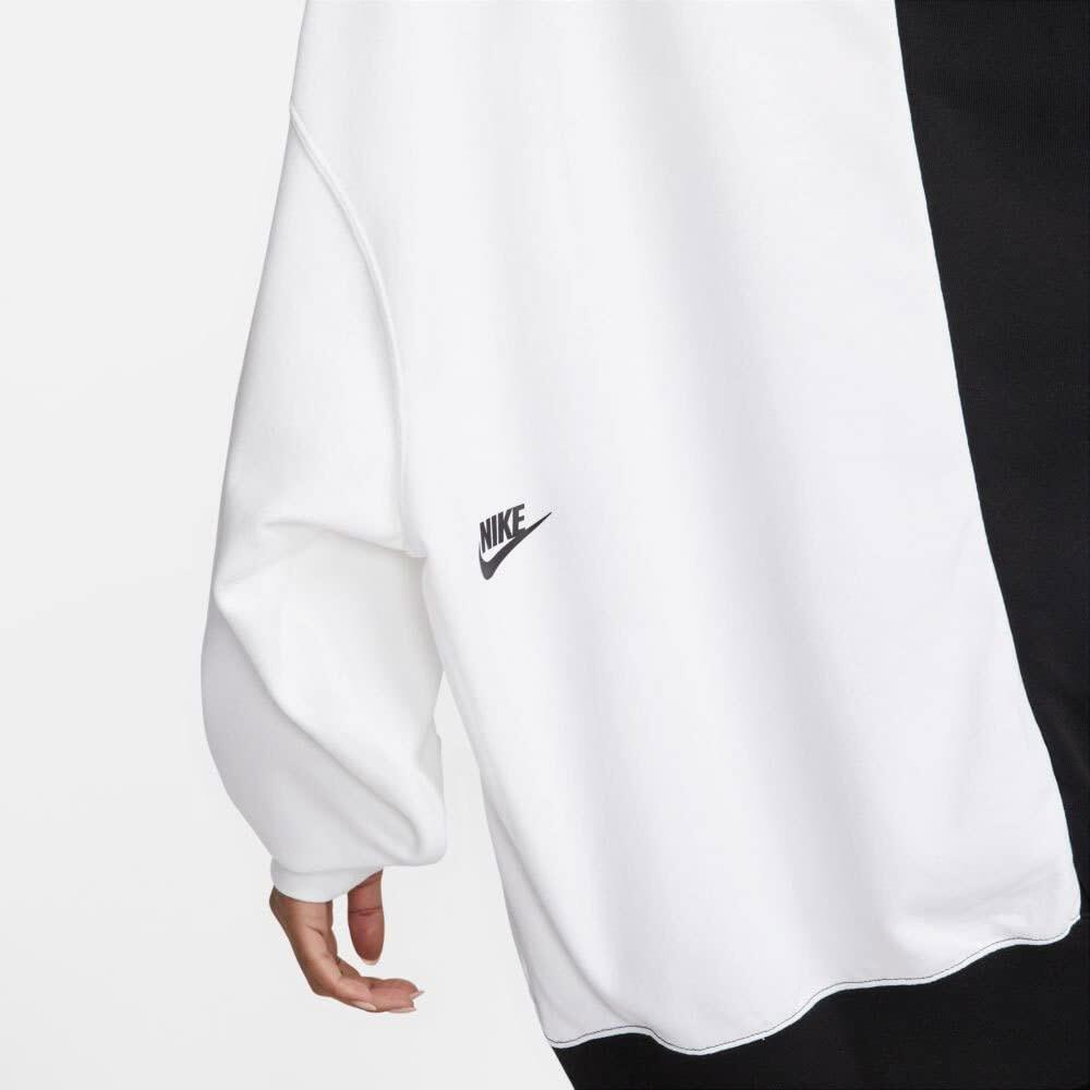 T-shirt Fleece Oversized a Maniche Lunghe Nike in Nero e Bianco 4/6