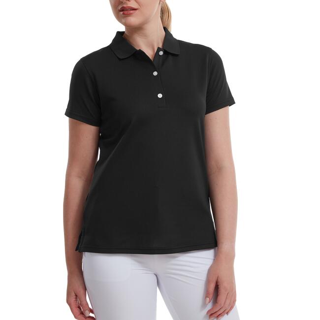 Footjoy Stretch Pique Dames Polo Shirt Zwart 3/3