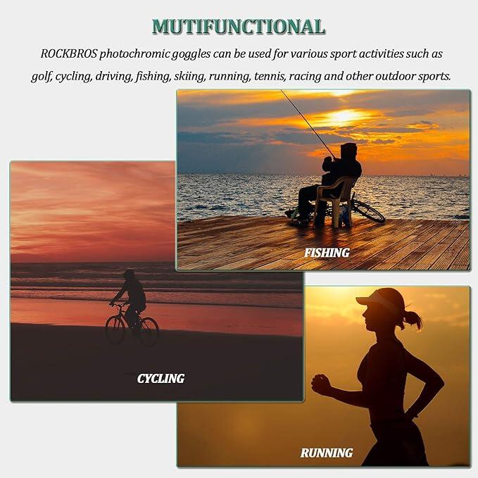 ROCKBROS Fotochromatische Fietsbril, Zonnebril voor Racefiets en MTB 5/6