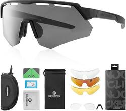 ROCKBROS Lunettes de Sport Polarisées, 4 Verres Interchangeables Cyclisme