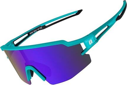 ROCKBROS Lunettes de Soleil Polarisées , Lunettes Cyclisme Demi-Monture