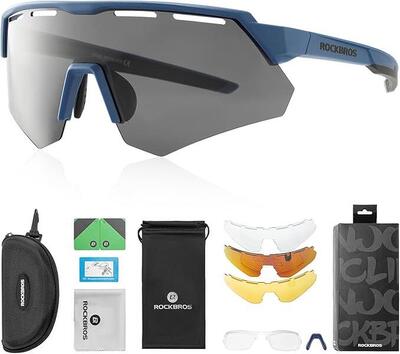 Rockbros gepolariseerde sportbril. 4 verwisselbare lenzen fietsen