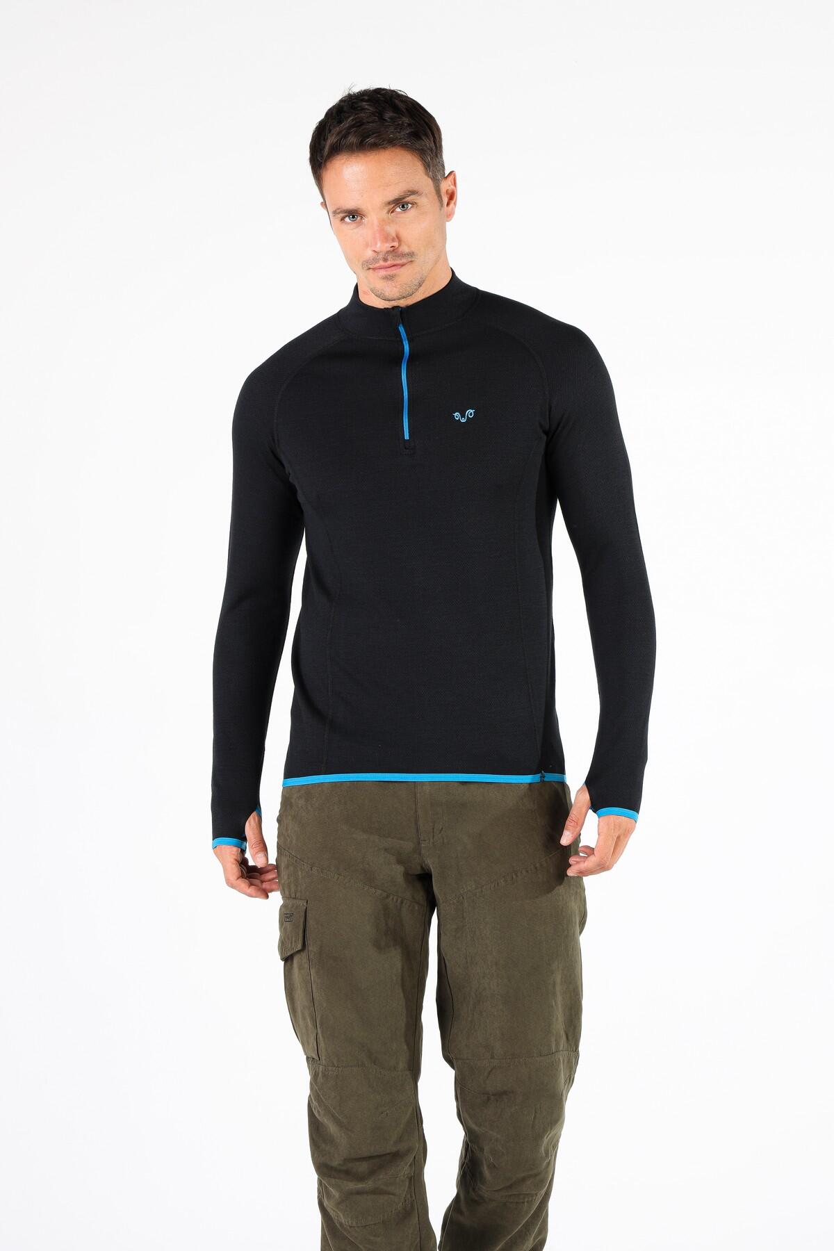 Koszulka turystyczna męska Woolona Halldor z długim rękawem 100% Merino 5/6