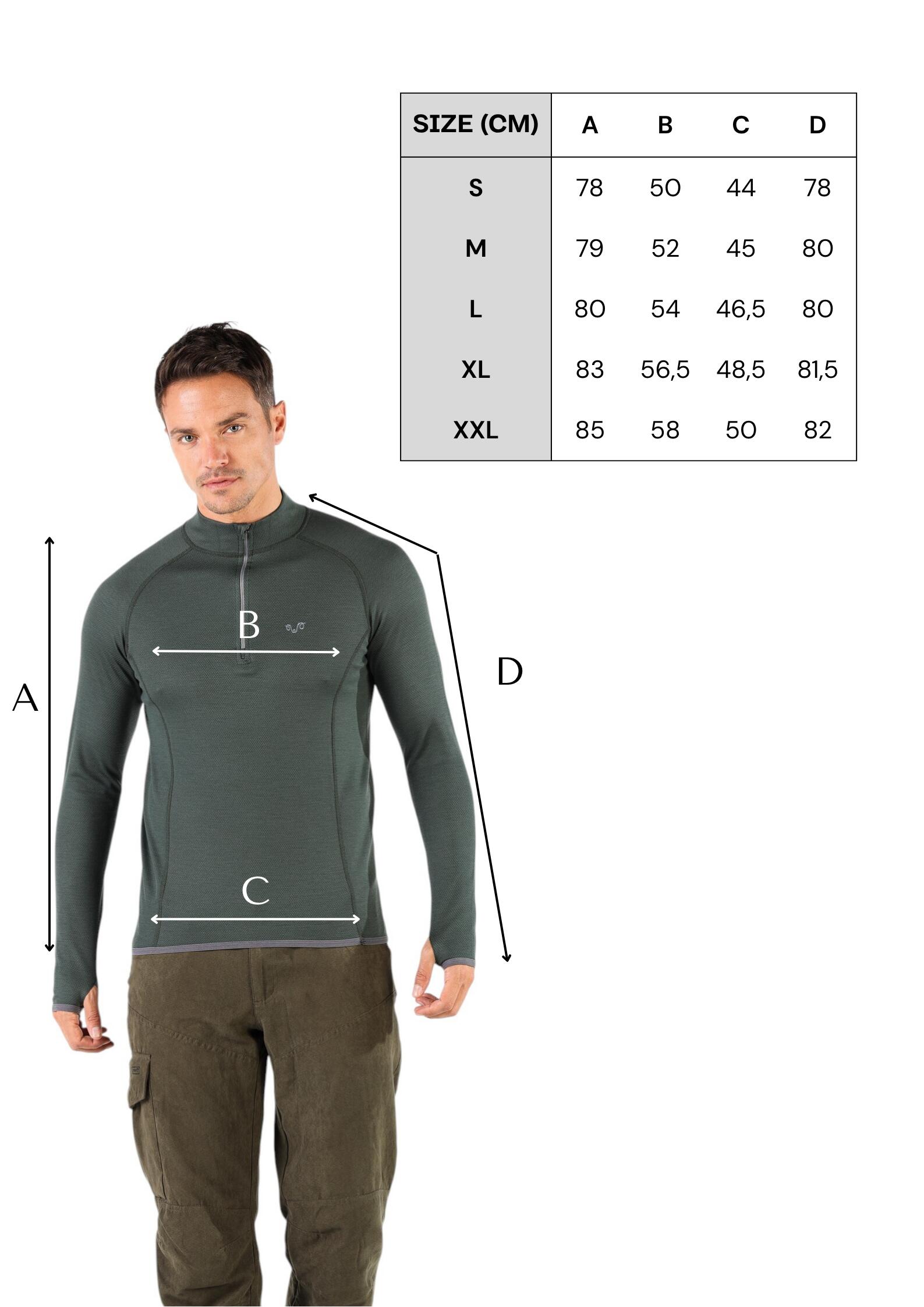 HALLDOR - Koszulka z Długim Rękawem - 100% Wełna Merino- 230 g/m² M, Zielony 2/7