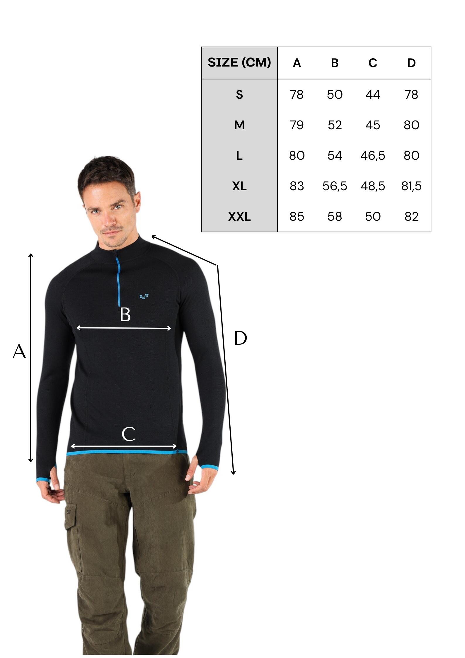 Koszulka turystyczna męska Woolona Halldor z długim rękawem 100% Merino 3/6