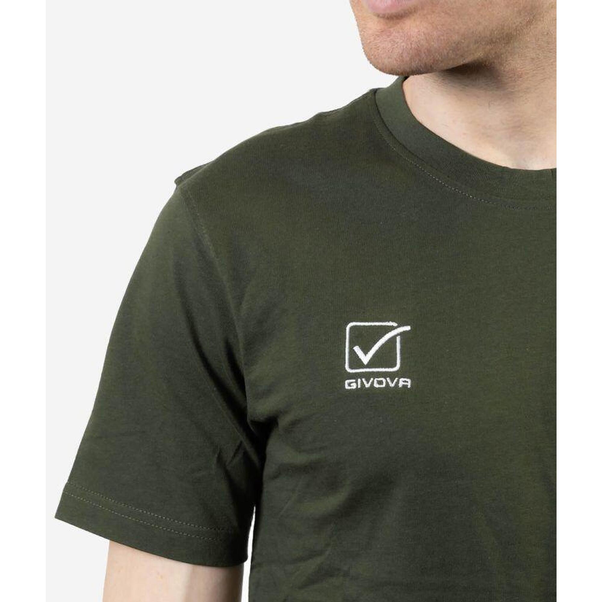 Tricou Givova din Bumbac Verde Militar 4XL pentru Bărbați