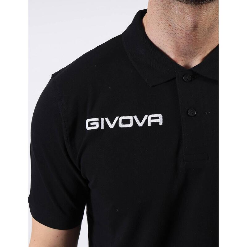 Tricou Polo Givova Polo Cotone Piquet Vară Negru 2xl