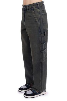 Pantalon - Casual - Homme - Loose Denim Painter - Blanc cassé/rouge