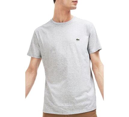 Camiseta Gris Lacoste Pima con Cuello Redondo