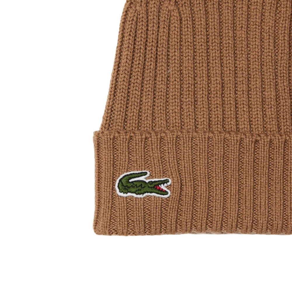 Gorro Marrón Lacoste de Canalé de Lana Cepillada Cookie 2/4