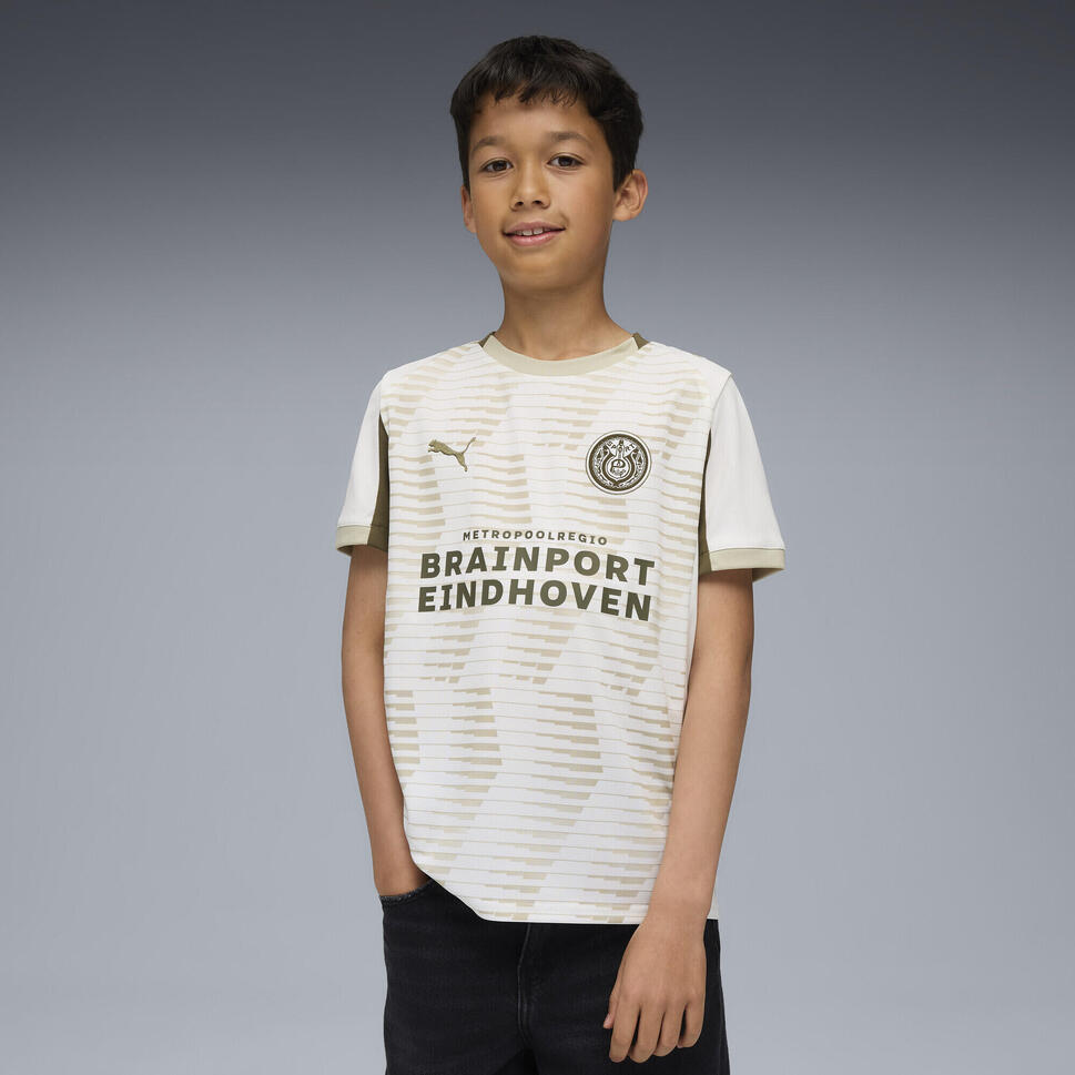 Młodzieżowa trzecia koszulka PSV Eindhoven 25/26 PUMA White Desert Dust Beige