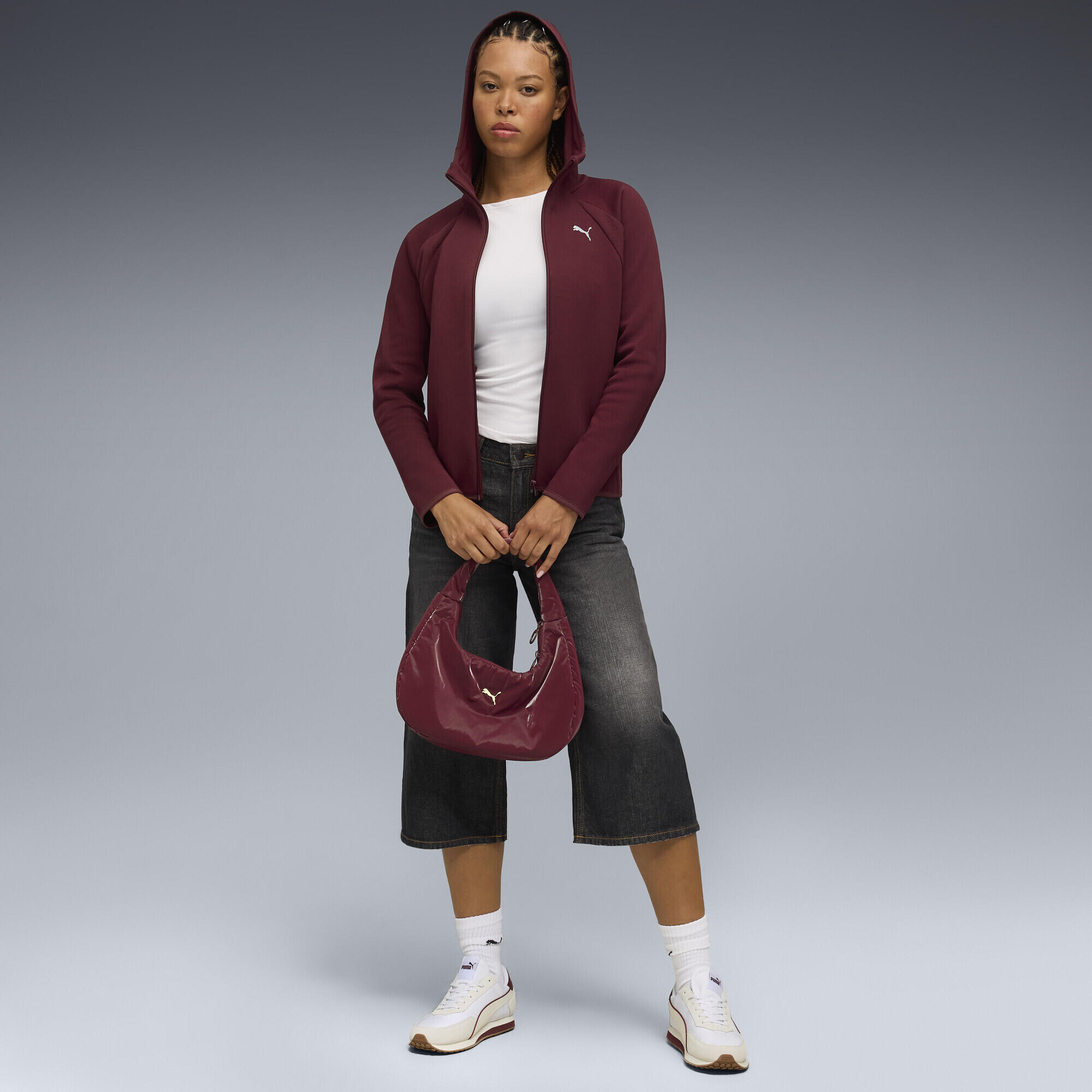 EvoStripe Kapuzenjacke Damen PUMA Ruby Shimmer Red 4/7