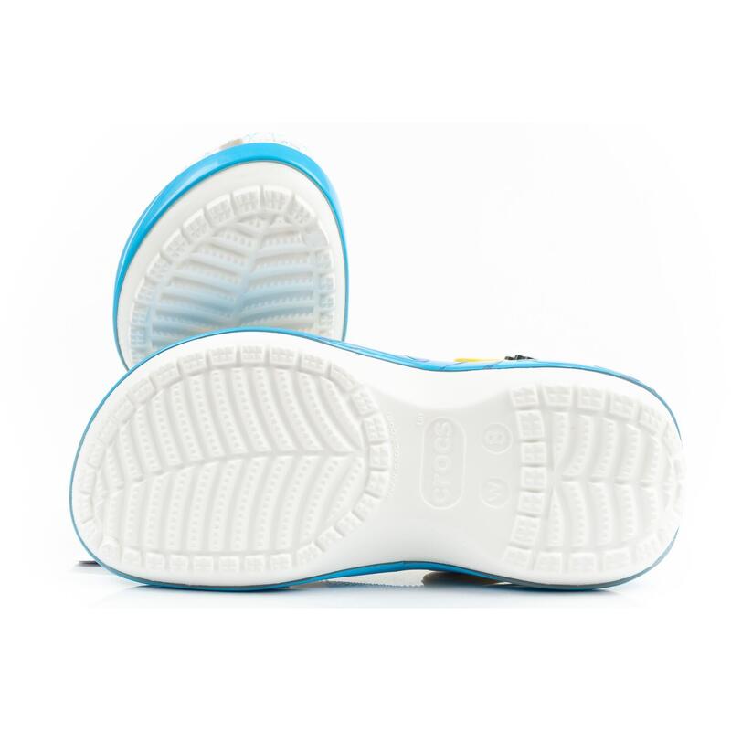 Klapki sandały chodaki damskie Crocs Smurfs na platformie Smerfy