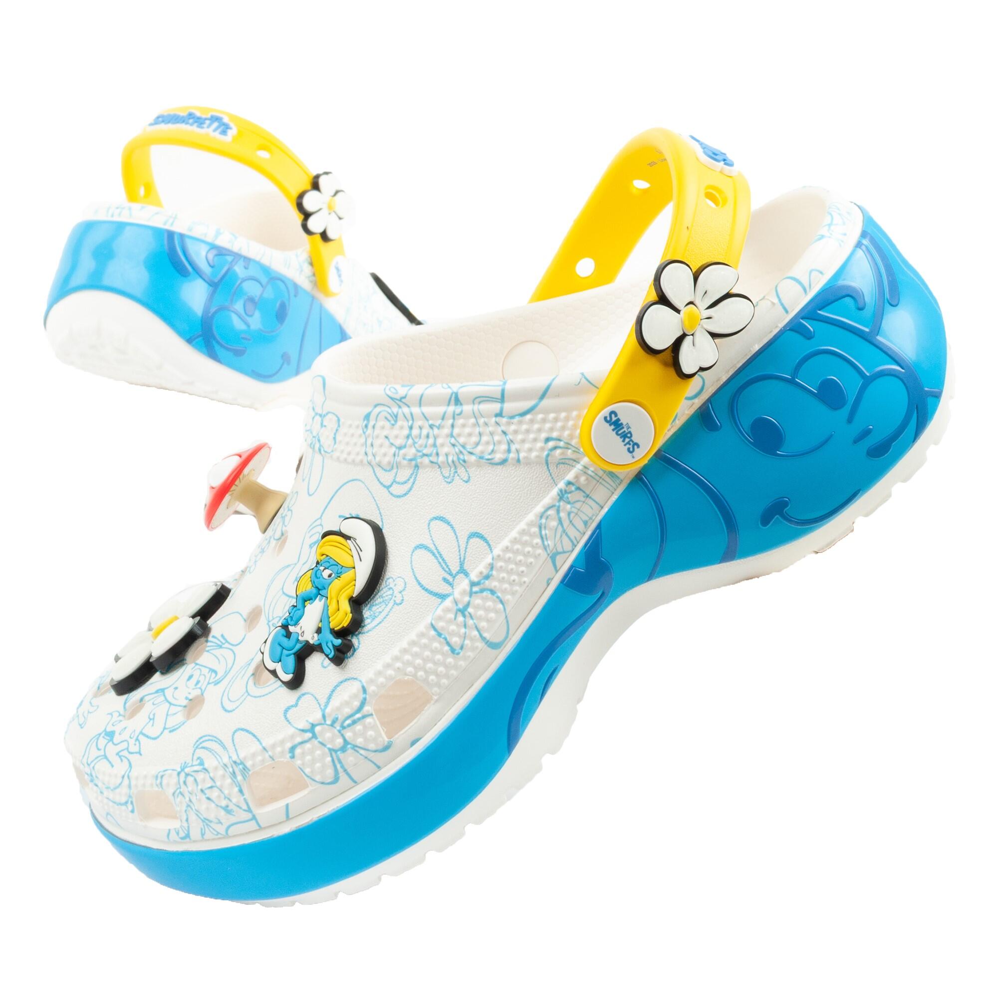Crocs - Sandales Compensées Pour Femmes Crocs Smurfs Sur Plateforme Schtroumpfs - Sabots - Blanc|bleu - Decathlon