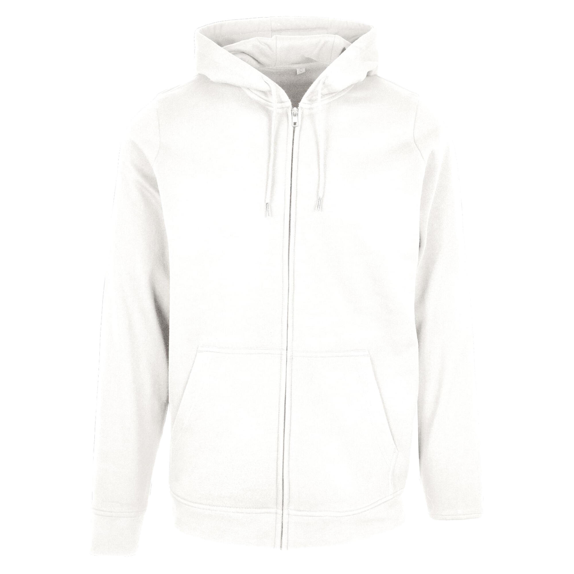 Build Your Brand Mens Plain Full Zip Hoodie