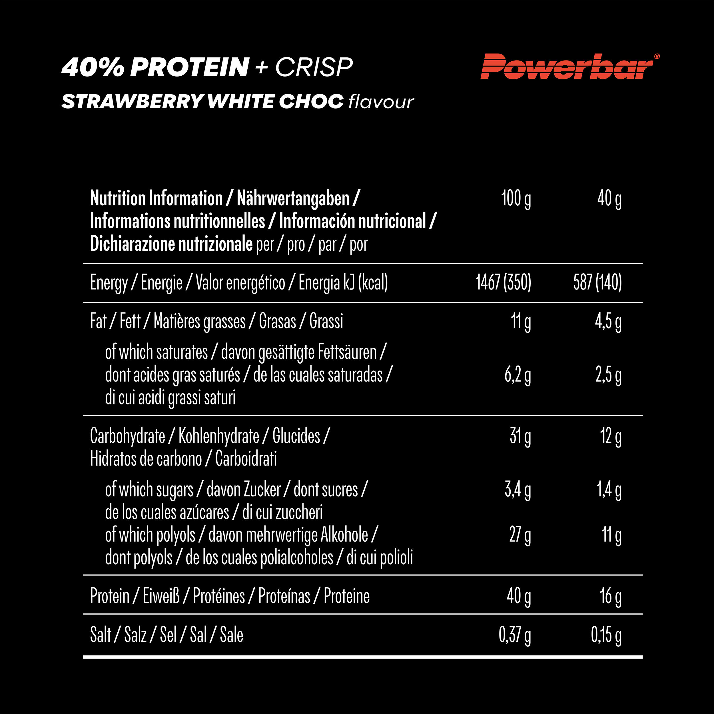 Barre protéinée 40% Crisp 40g PowerBar (lot de 12) 5/7