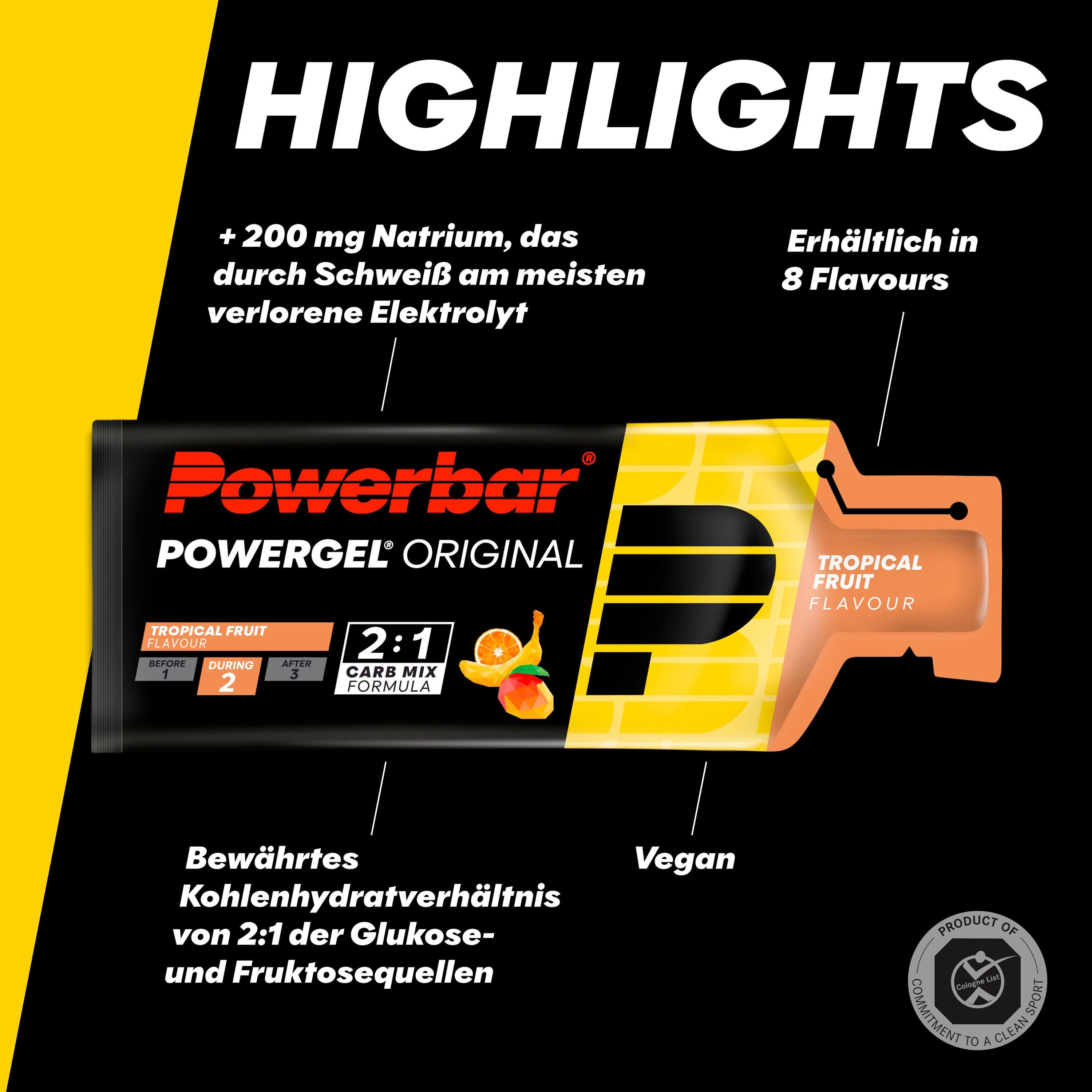 Gel PowerBar PowerGel Original 24x41gr Tropical-Fruit 4/7