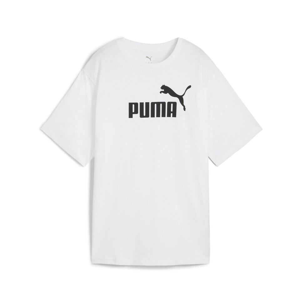 Damska luźna koszulka Essentials z logo No.1 PUMA White