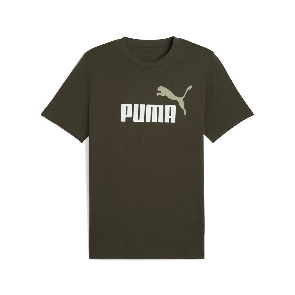 Męska koszulka Essentials z dwukolorowym logo No. 1 PUMA Dark Olive Green
