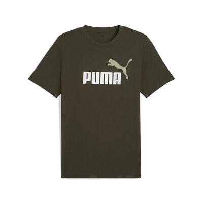 Essentials 2 colour no. 1 logo t-shirt voor heren puma dark olive green
