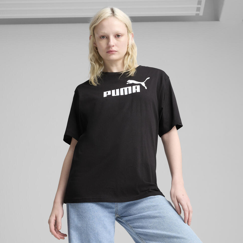 Damska luźna koszulka Essentials z logo No.1 PUMA Black