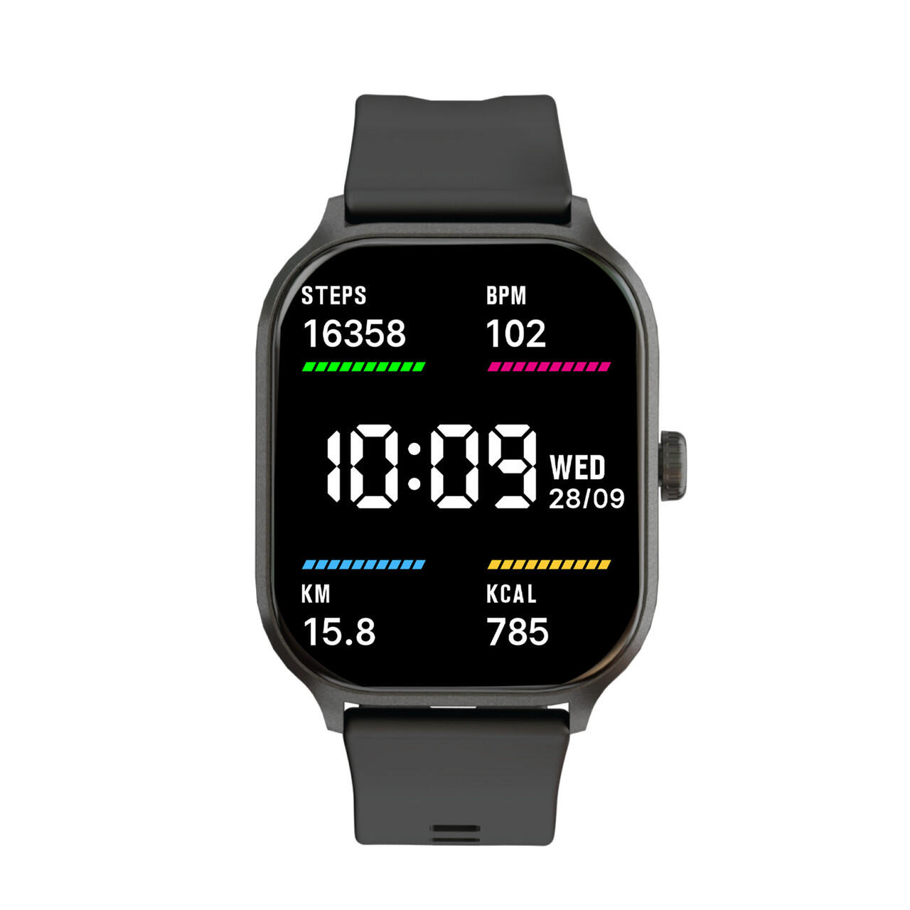V-Fitness Activity Smart Watch with IP68 Waterproofing (Black)