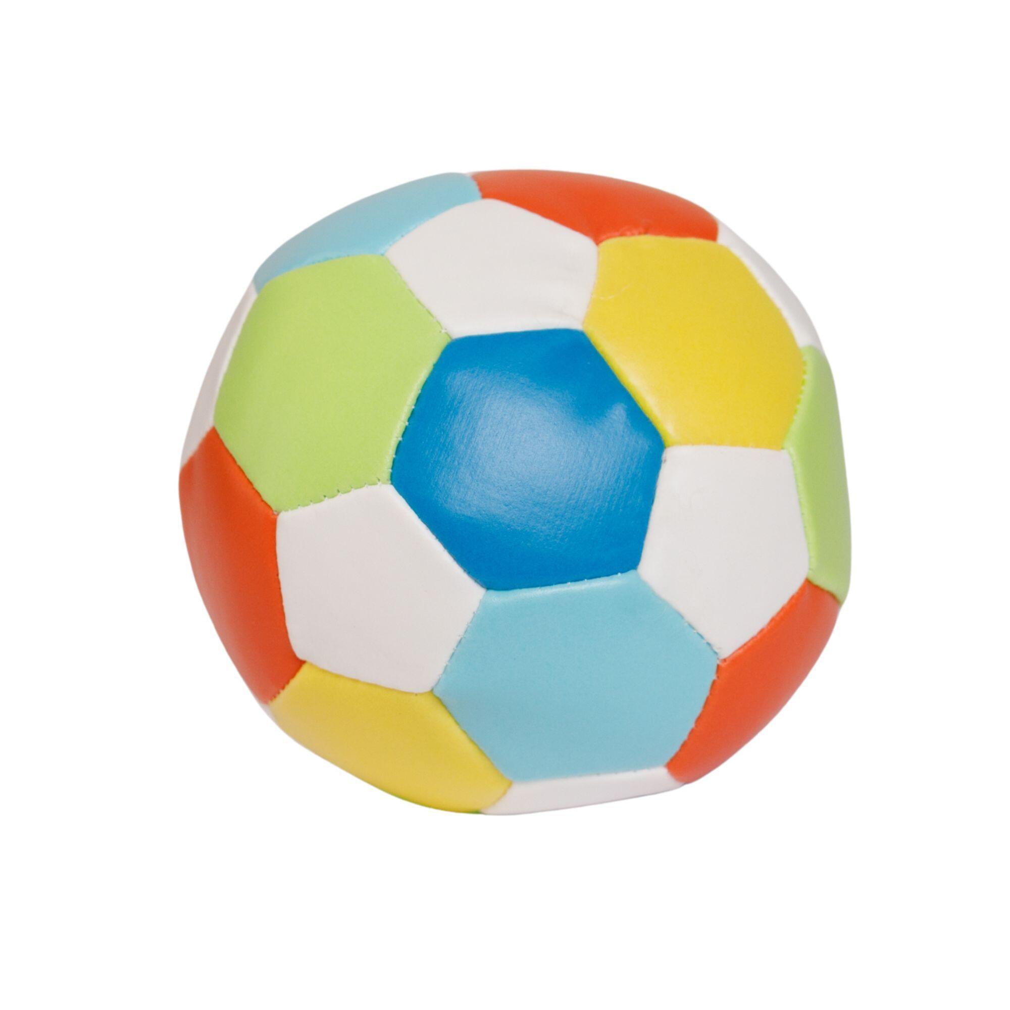 ALLDORO Kleiner Softball für Kinder Ø 10 cm, extra weich, buntes Fußball-Design
