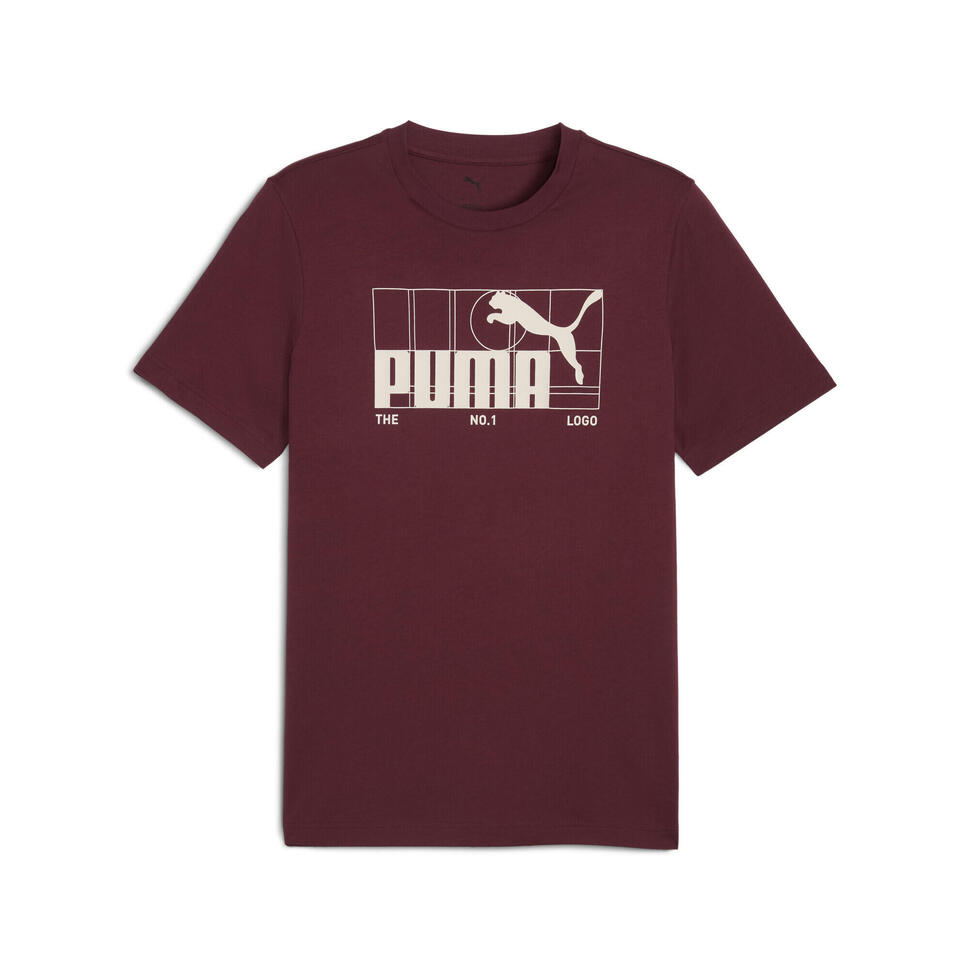 Męska koszulka z grafiką i logo No. 1 PUMA Ruby Shimmer Red