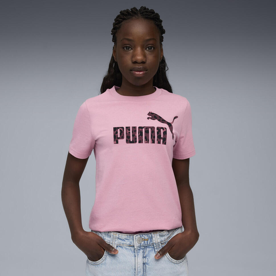 Młodzieżowa koszulka Essentials Graphic ze zwierzęcym wzorem PUMA Poised Pink
