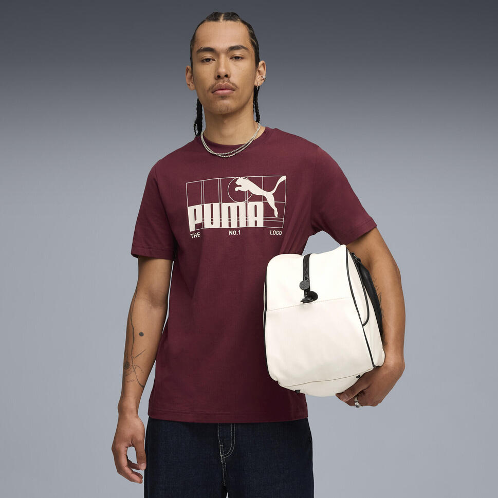 Męska koszulka z grafiką i logo No. 1 PUMA Ruby Shimmer Red