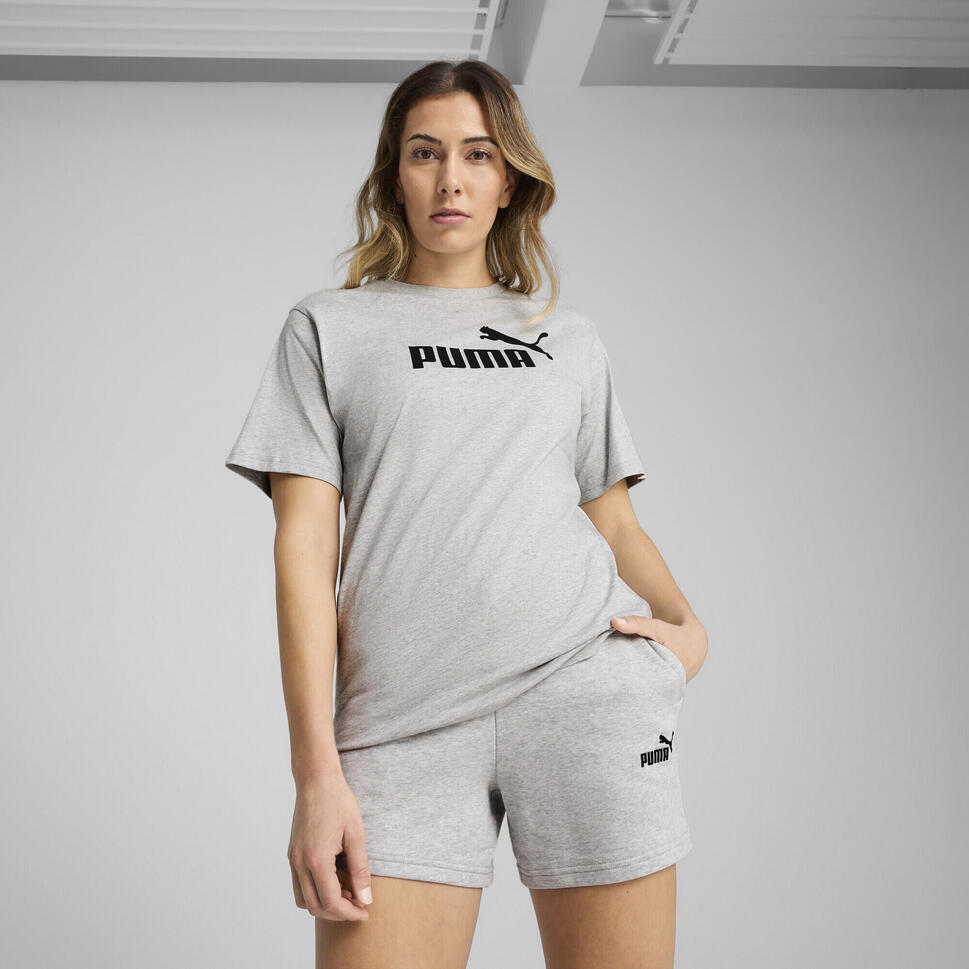 Damska luźna koszulka Essentials z logo No.1 PUMA Light Gray Heather