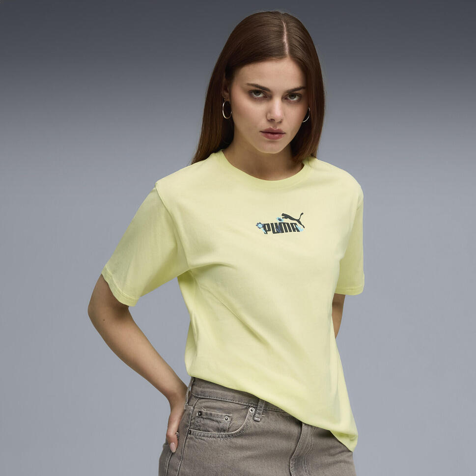 Damska koszulka o luźnym kroju Essentials Nature 2.0 PUMA Gold Moon Yellow