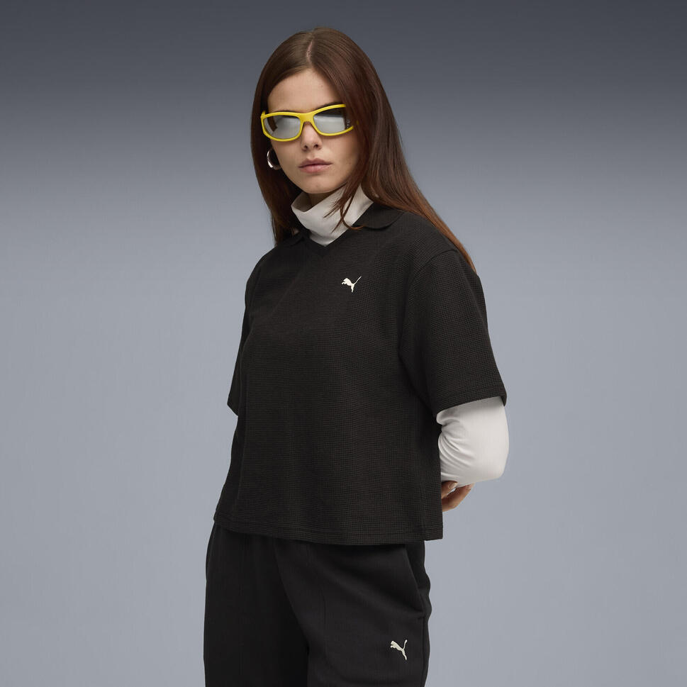 Damska koszulka polo PUMA Class o luźnym kroju PUMA Black