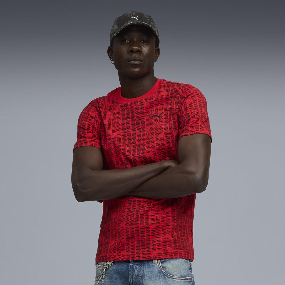 Męska koszulka Essentials Logo Lab PUMA For All Time Red