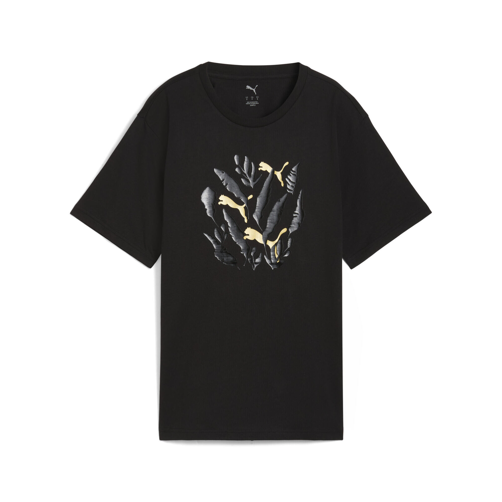 PUMA T-shirt con grafica fogliame dal taglio morbido da donna PUMA Black