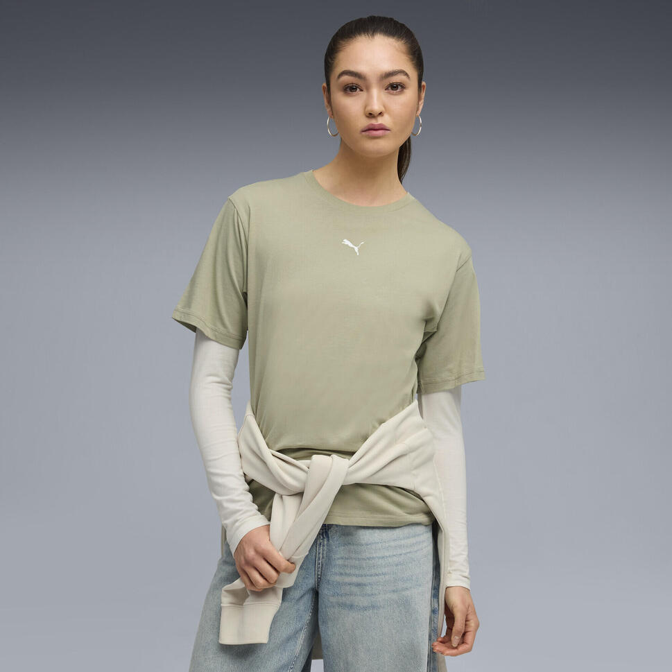 Damska koszulka o luźnym kroju ESS PUMA Lux Army Green