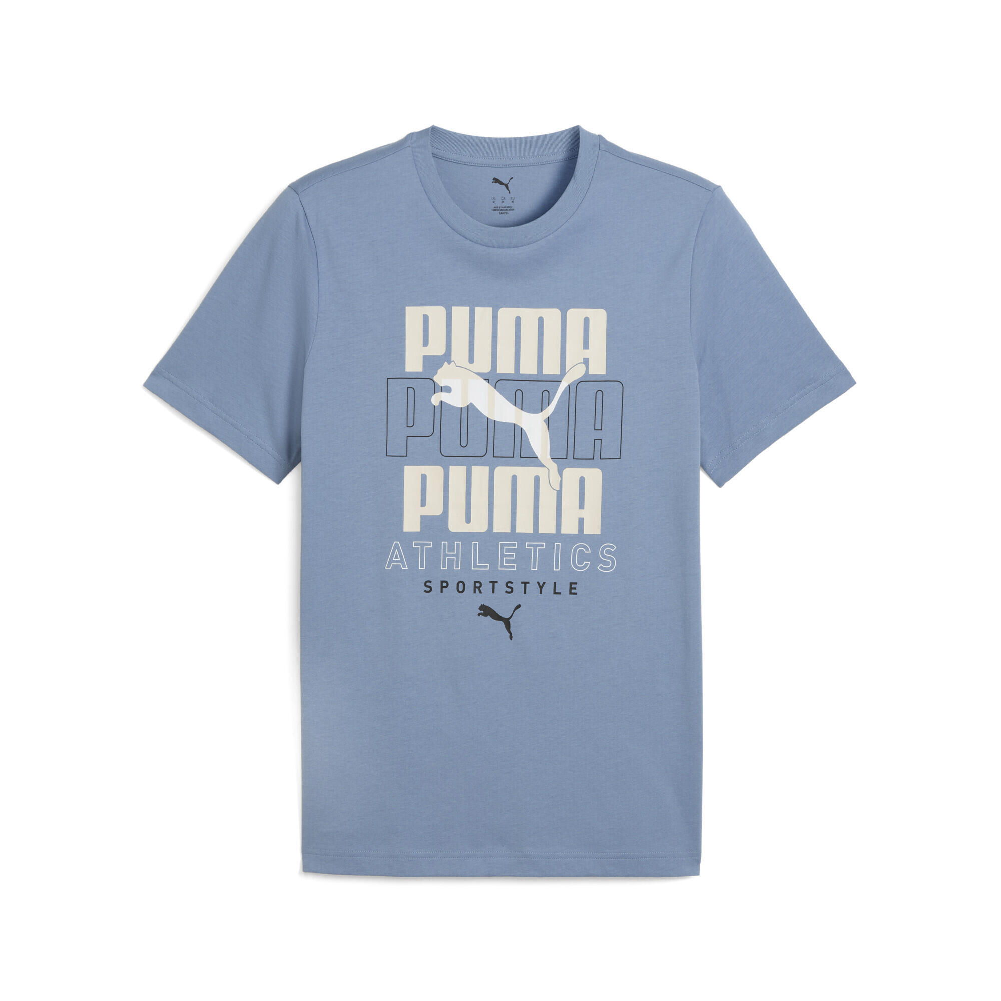 Męska koszulka z nałożonymi na siebie grafikami PUMA Cool Blue