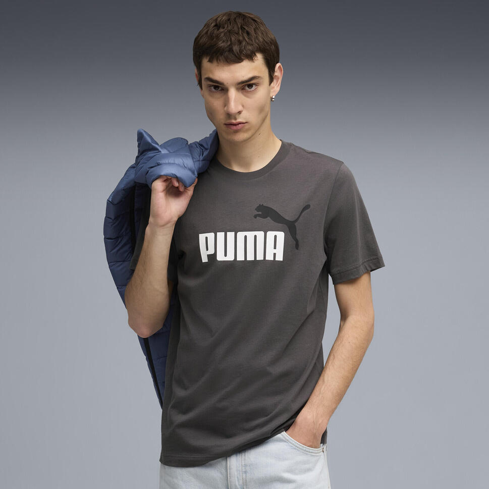 Męska koszulka Essentials z dwukolorowym logo No. 1 PUMA Dusky Gray