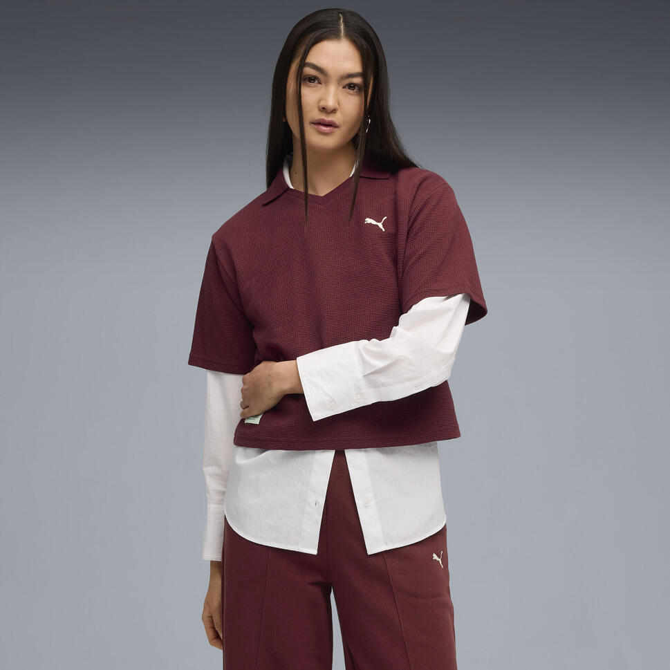 Damska koszulka polo PUMA Class o luźnym kroju PUMA Ruby Shimmer Red