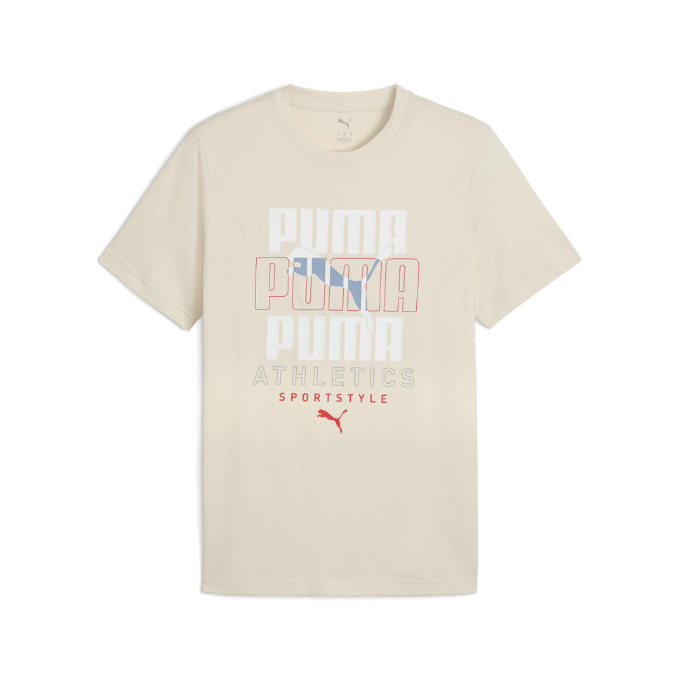 Męska koszulka z nałożonymi na siebie grafikami PUMA Alpine Snow White