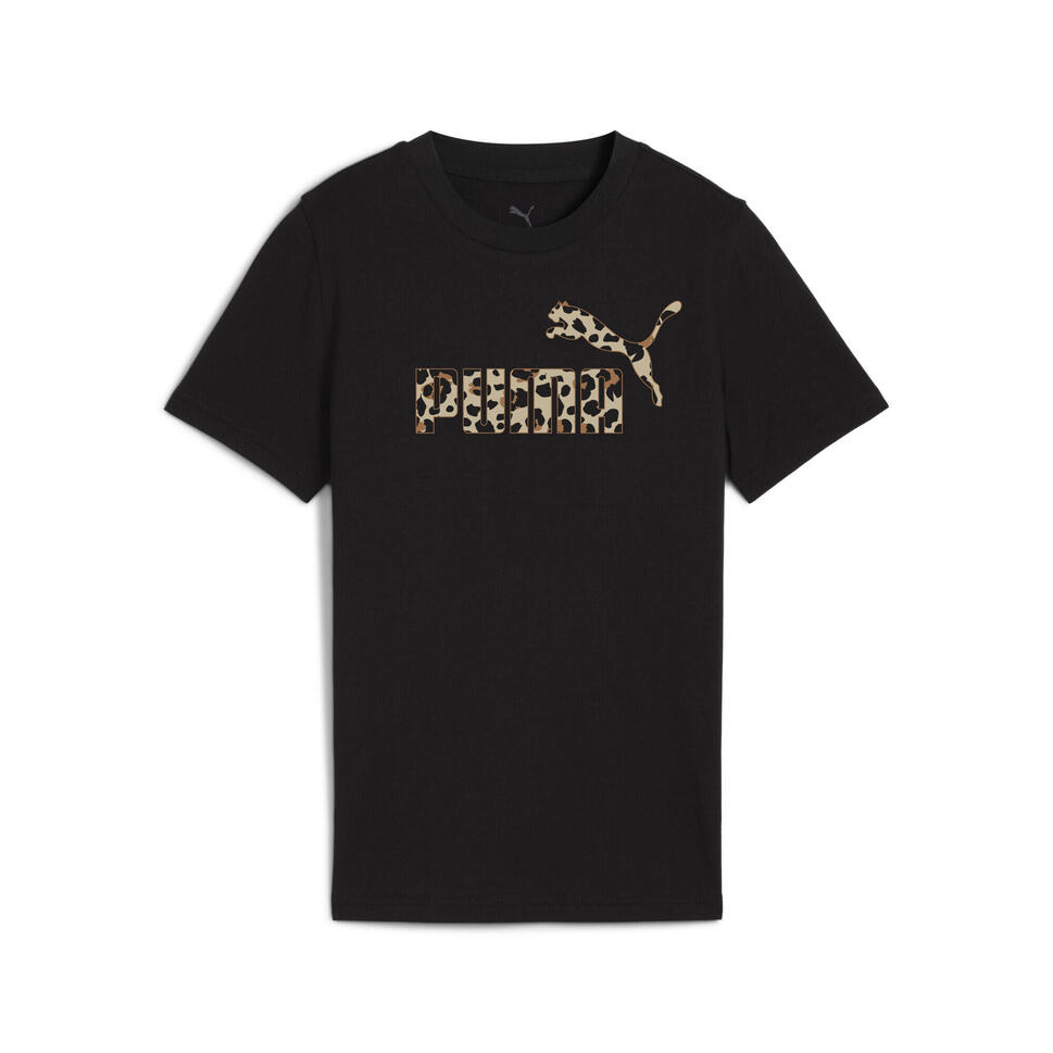 Młodzieżowa koszulka Essentials Graphic ze zwierzęcym wzorem PUMA Black
