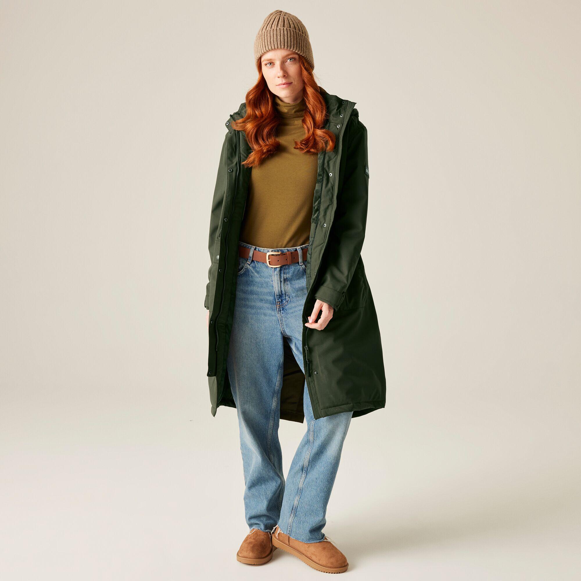 Giacca impermeabile lunga da donna Yannta con cappuccio e isolante 3/7