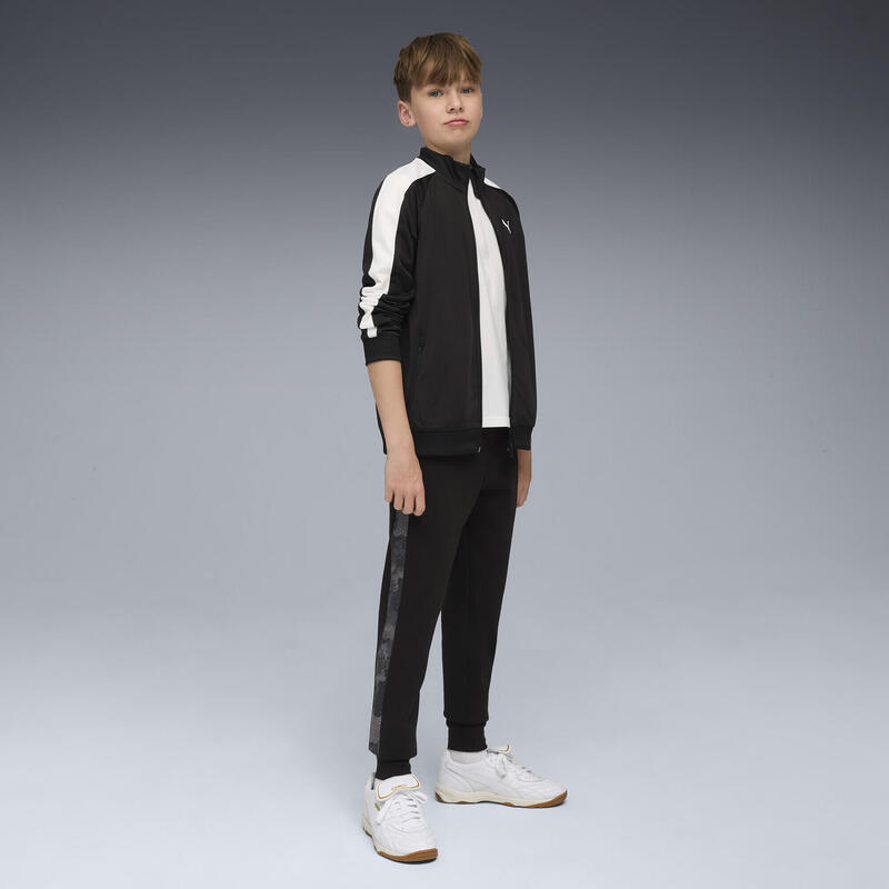 Pantalon copii elastic în talie, fleece Essentials Camo, negru PUMA