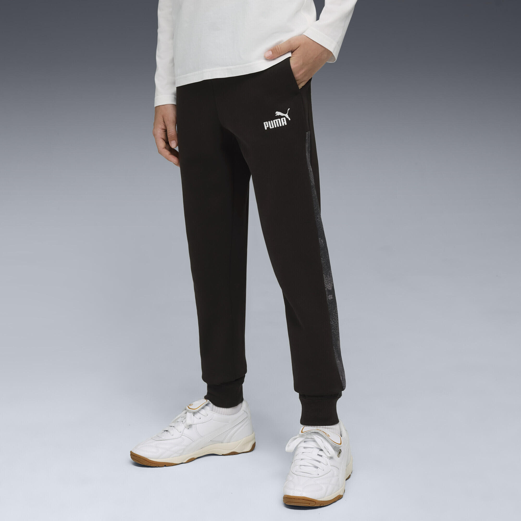 Pantaloni della tuta Essentials Camo per ragazzi PUMA Black 2/7