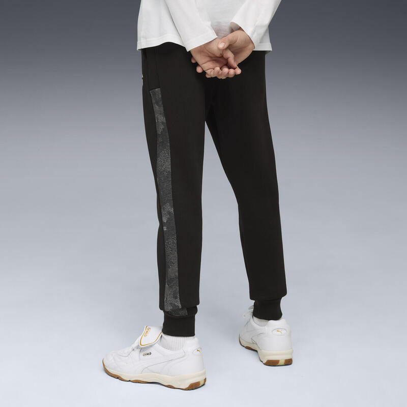 Pantalon copii elastic în talie, fleece Essentials Camo, negru PUMA